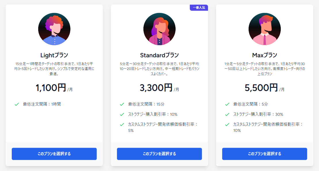 料金プラン(ライトモード)